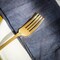 8 in Gold Metallic Disposable Plastic Forks Wedding